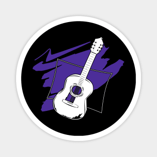 Guitar purple // handdrawn Magnet